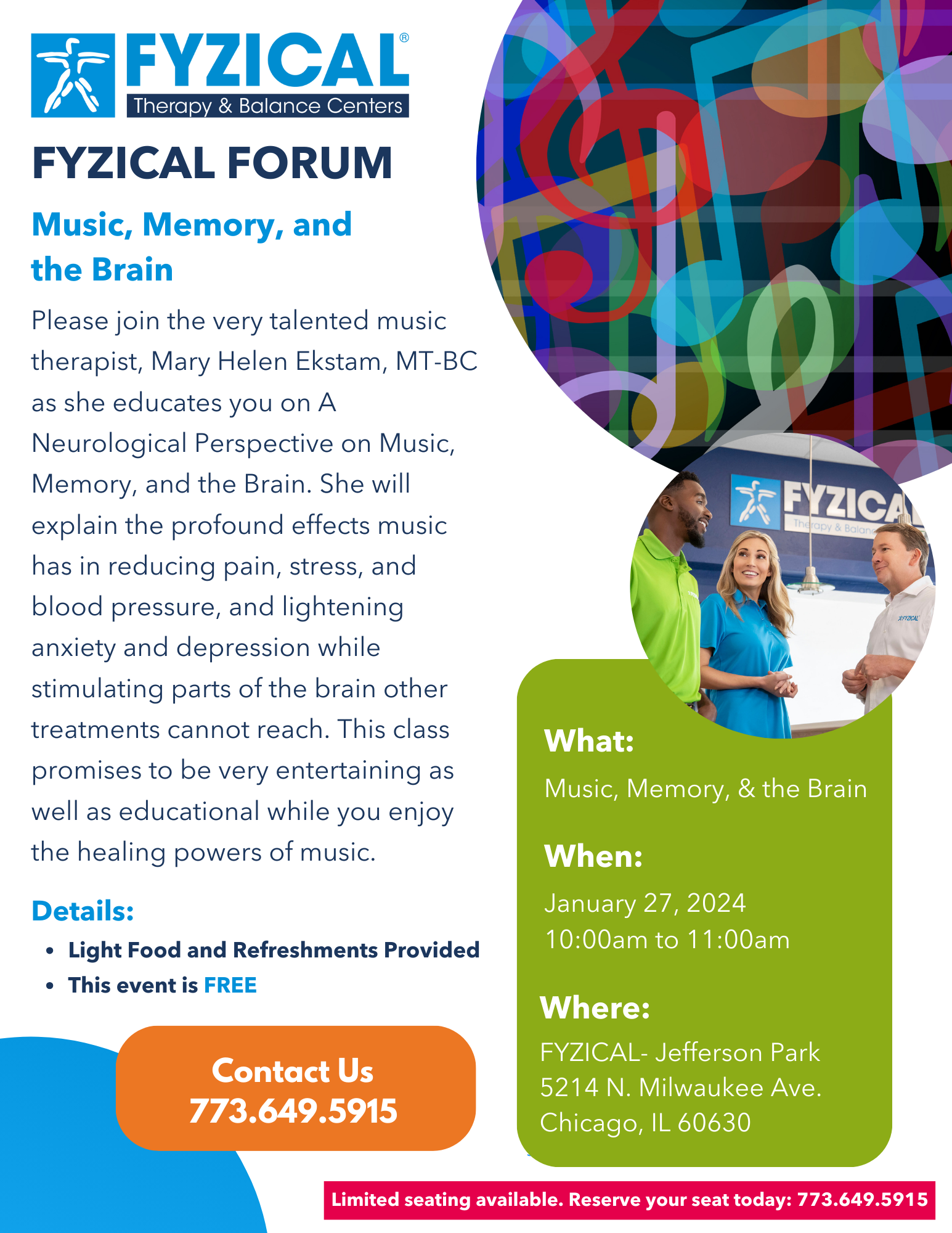FYZICAL Forum- Jefferson Park: "Music, Memory, and the Brain"