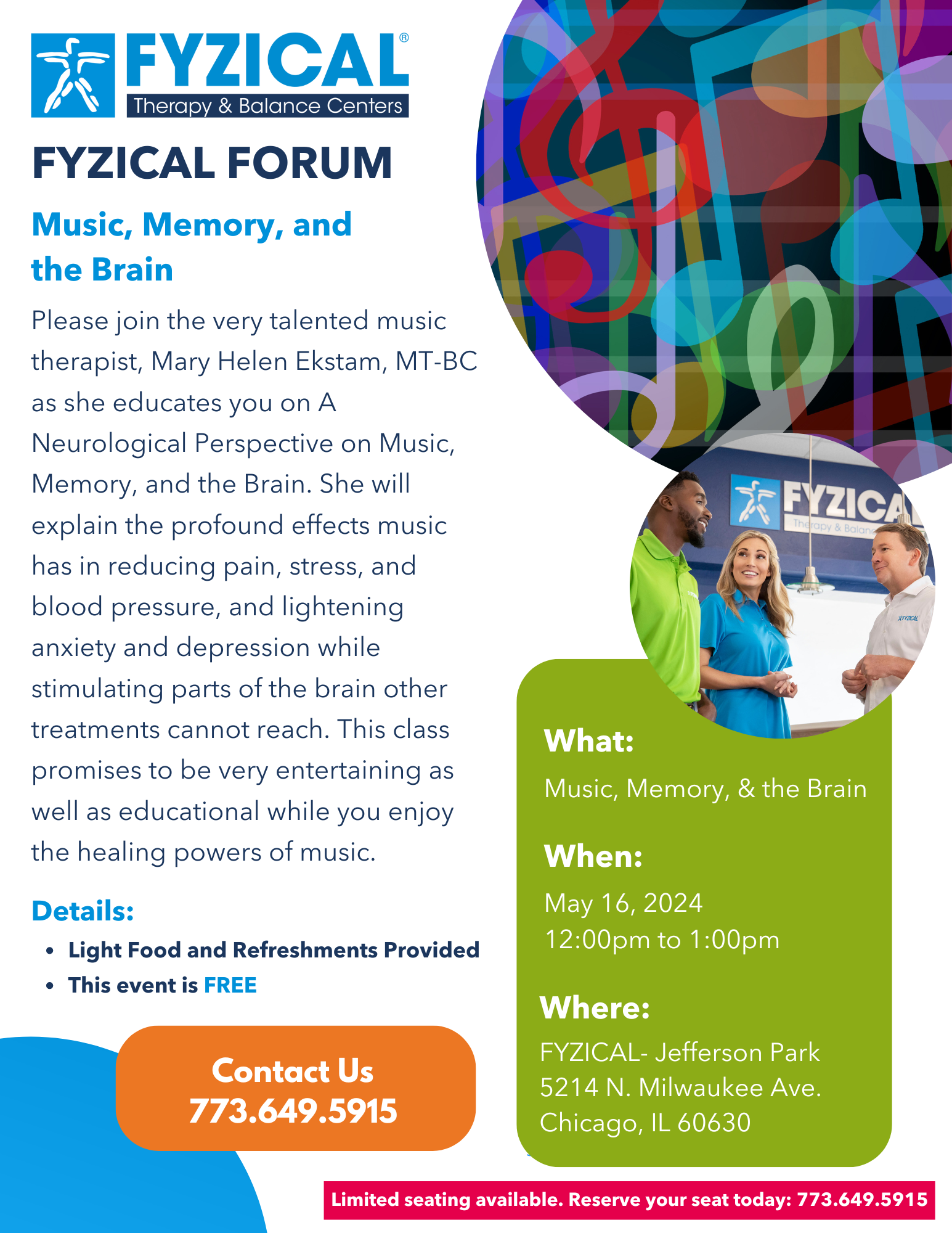 FYZICAL Jefferson Park Forum – Music, Memory and the Brain